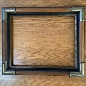 Vintage Rustic Wood Frame with Metal Corners